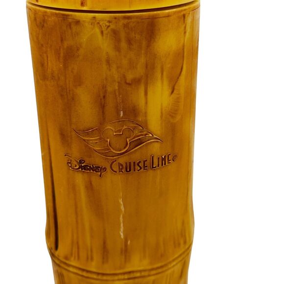 Disney Cruise Lines Tiki Hut Insulated Tumbler Skinny 10.5" Tall No Straw Tan - Picture 2 of 6
